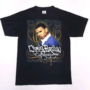 Vintage Chris Brown Exclusive Shirt Size Small Black Tee‎ Tour R&B